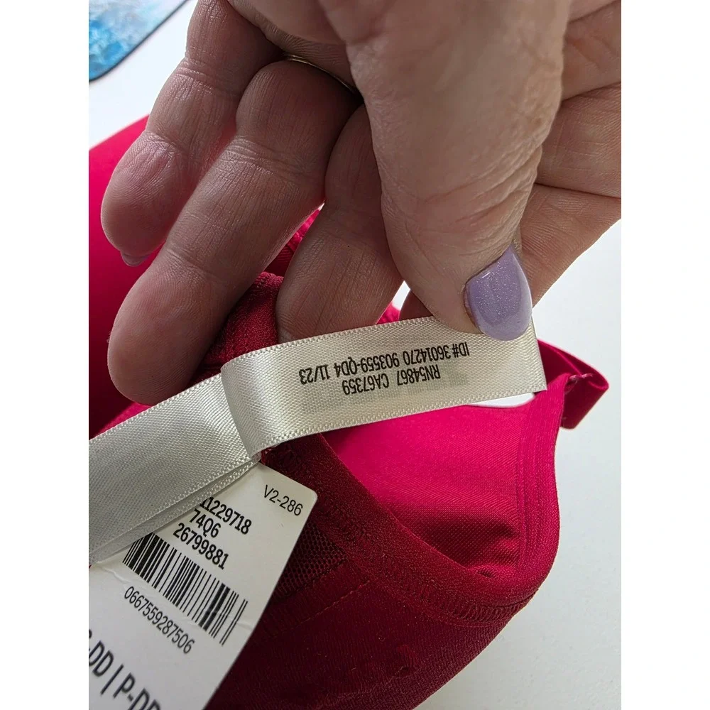 Victoria's Secret PINK Ultimate Front Zip Sports Bra S-DD Dark Pink Racerback - Picture 6 of 7